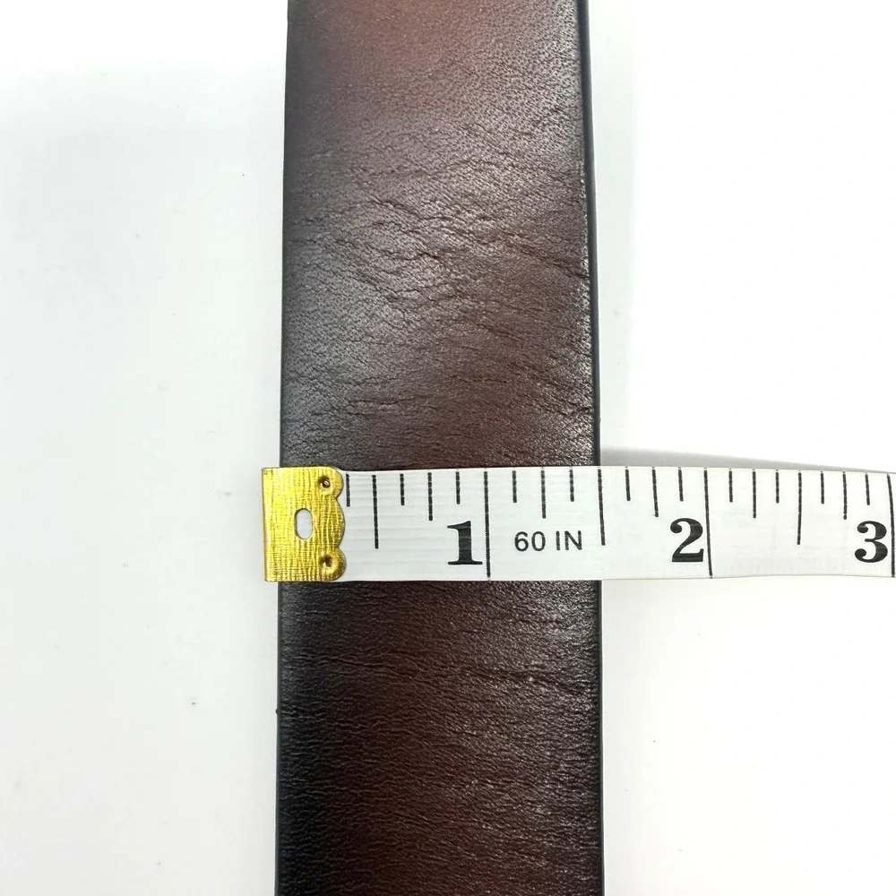 Carhartt Brown Genuine Leather Belt Size 38 Brass Buckle Workwear NWT